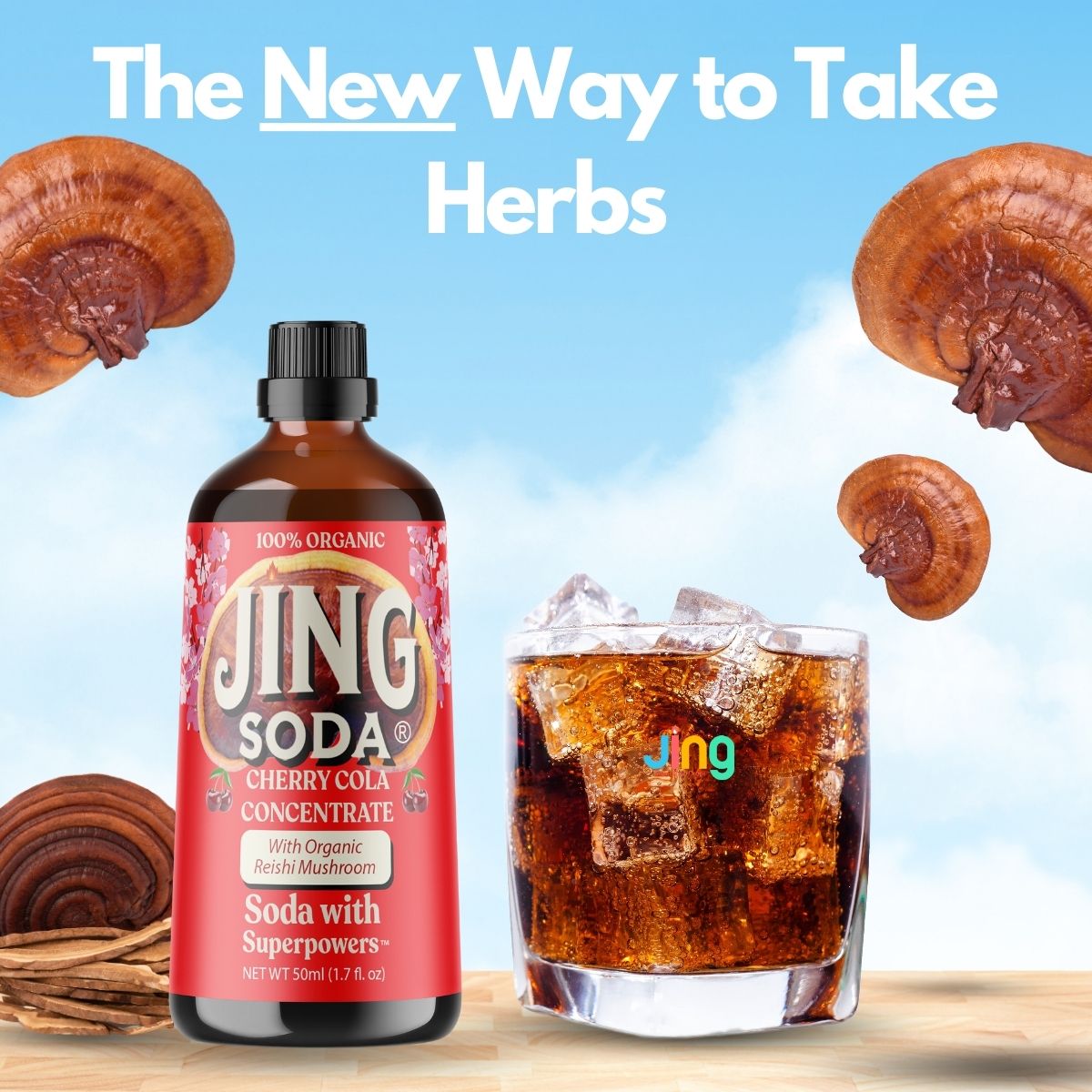 Jing Soda, Organic Cherry Cola, 50ml (6 Pack)