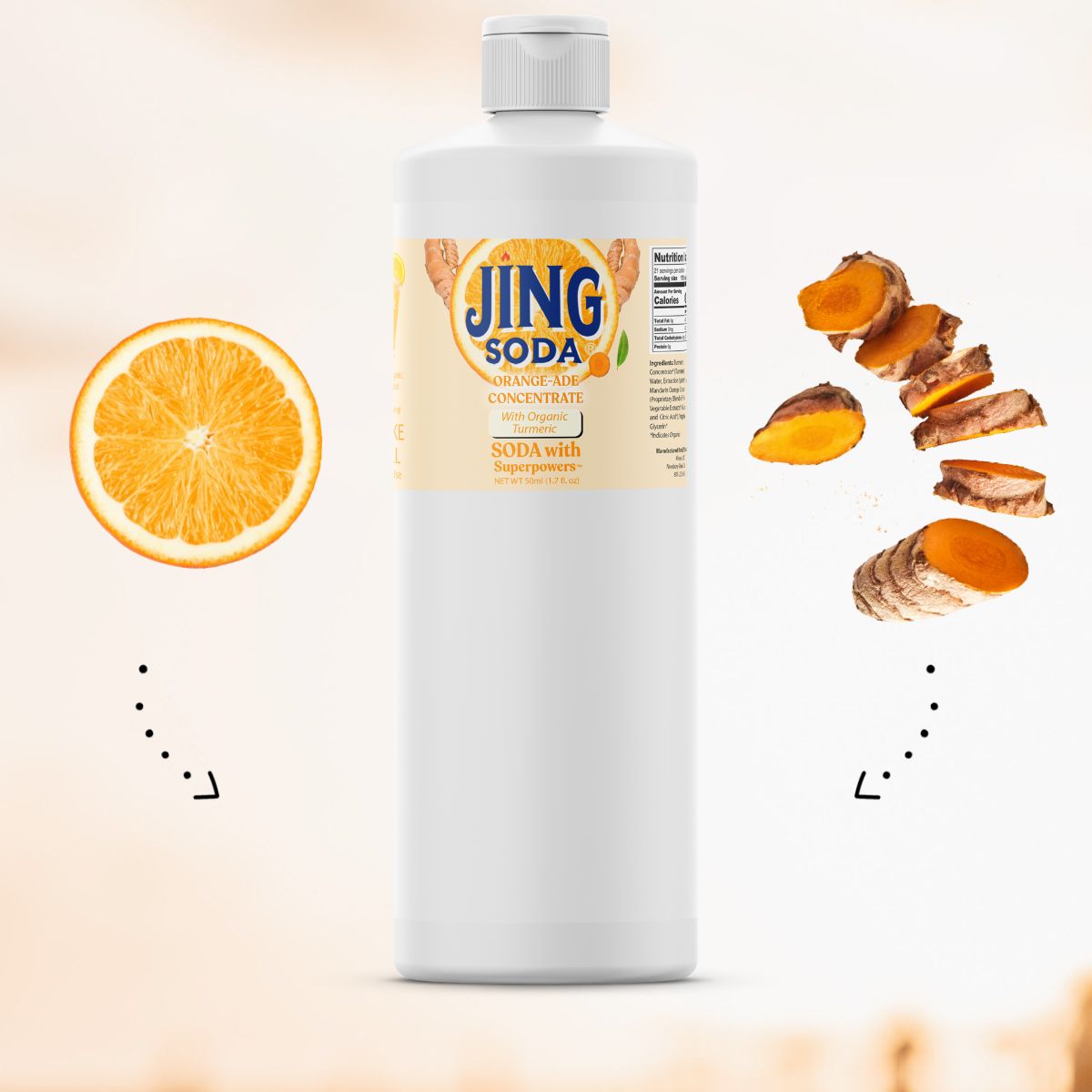 Jing Soda, Turmeric Orange, 32oz