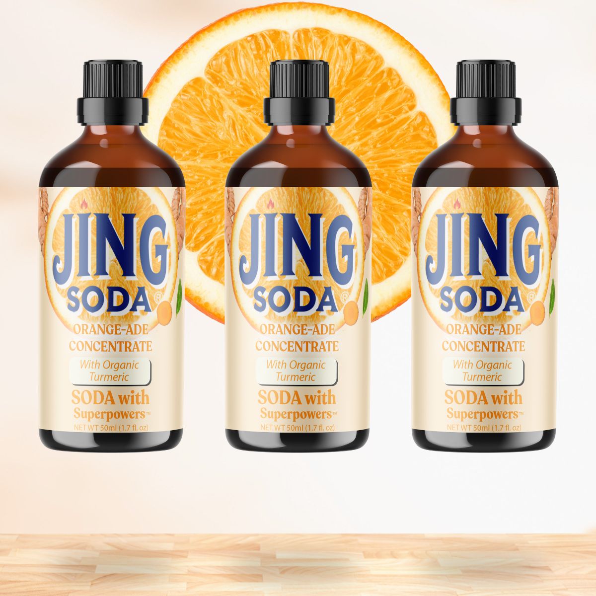 Jing Soda, Turmeric Orange, 50mL (3 Pack)