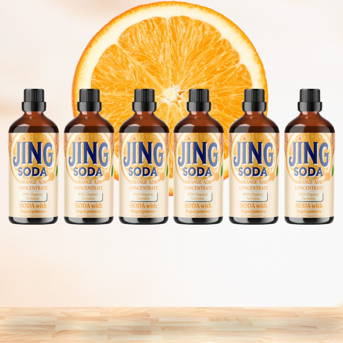 Jing Soda, Turmeric Orange, 50mL (6 Pack)