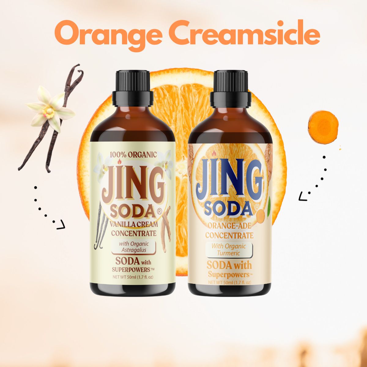 Jing Soda® Orange Creamsicle, 2-Pack