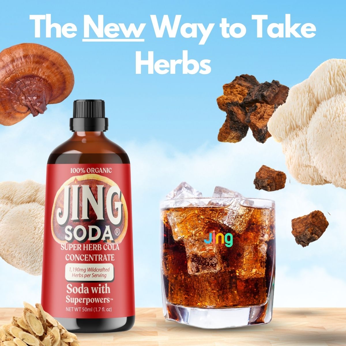 Jing Soda® Super Herb Cola - 3 Bottle Bundle!
