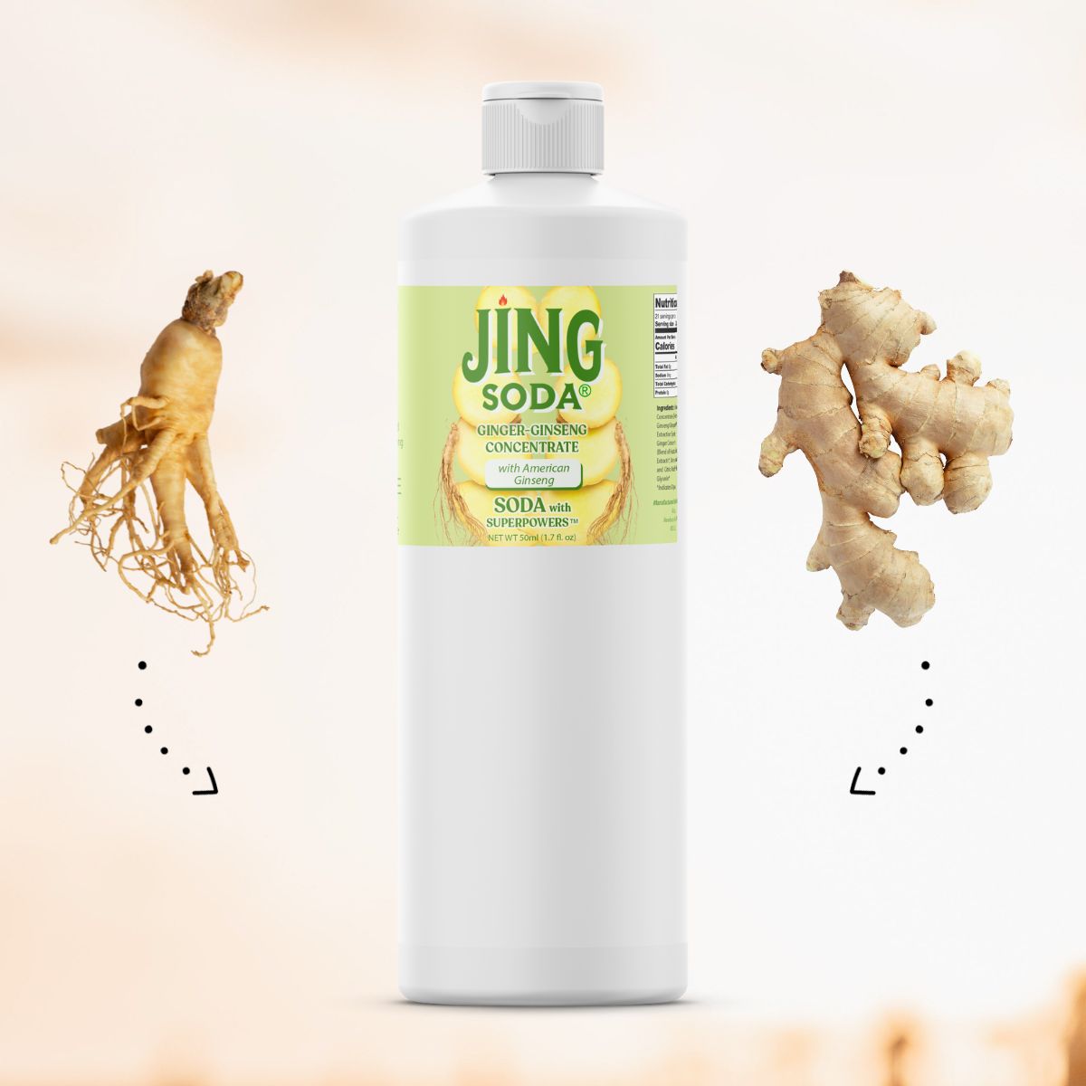 NEW! Jing Soda, Ginger Ginseng, 32oz